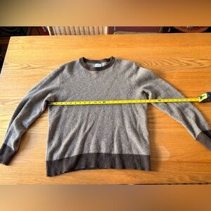 J. Crew Two-Tone Brown Cream Merino Knit Sweater Men’s L large